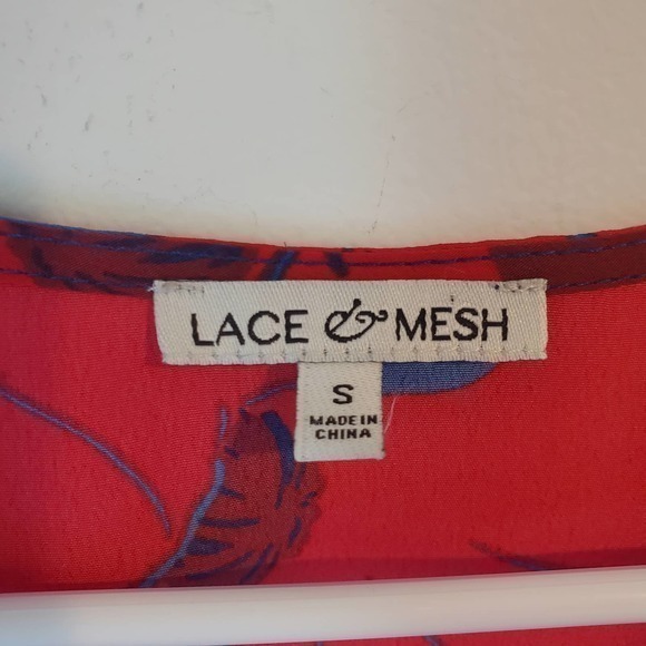 Lace & Mesh womens red and blue‎ dress size small - Picture 3 of 4